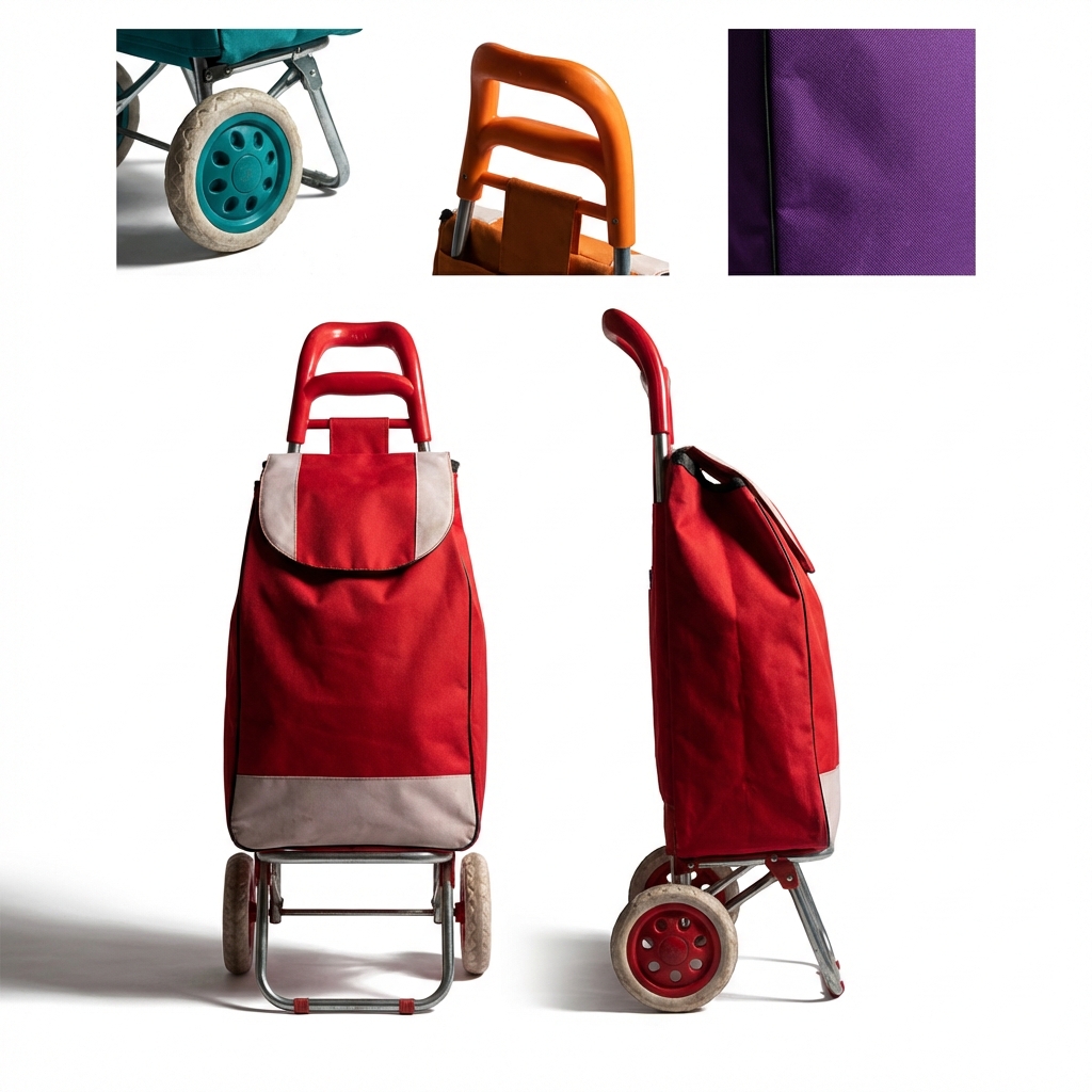 Compact Foldable Rolling Shopper Tote