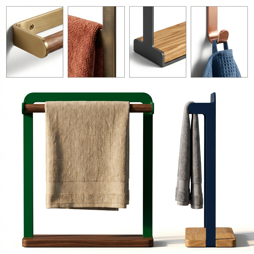Multi-Style Towel & Hook Set in Assorted Finishes