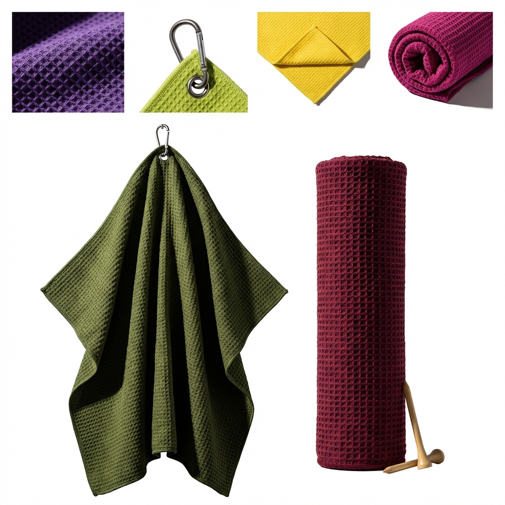 Clip-On Waffle Weave Golf Towels