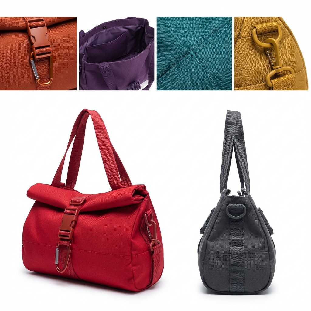 Collapsible Canvas Tool Tote with Adjustable Strap