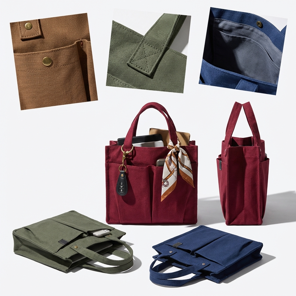 Sleek-Interior Canvas Carryall: Durable and Versatile