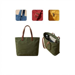 Classic Poly-Cotton Tote with Secure Closure